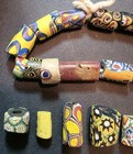      Rare      25 Vintage African Trade Beads Venetian Italian Millefiori Unique 