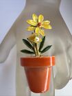 Amazing Original By Robert Enamel  Orange 3d Flower Pot Signed Vintage Rare  