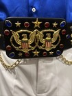 Elvis Presley Blue And White Elvis Costume  Suit And Black Eagle Belt Read Tcb