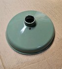Vintage Porcelain Enamel Light Shade 12    Industrial Barn Yard Sage Green White