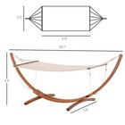 Wooden Curved Arc Hammock Stand With Cotton Hammock Outdoor Patio Swing  White