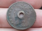 1835 Capped Bust Half Cent- Reeded Edge  Used In Antique Pie Crimper 