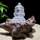 Exquisite Handmade Figure Maitreya Buddha Carving Natural Clear Crystal Statue