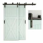 4-20ft Bypass Sliding Barn Door Hardware Kit For Double Door Closet Track Roller