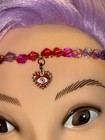 Beaded Wire Wrapped Crown   Headband W  Disco Ball And Metal Charm 