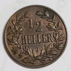 1906 J German East Africa 1 2 Heller Coin