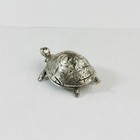 Italian 800 Silver Turtle Miniature Figurine Pill Box