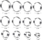 12 Pieces Cookie Cutters Set Circle Pastry Cutters Baking Stainless Steel