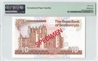 Scotland 10 Pounds 1987  P-348a  A 1 Prefix First Date  Specimen  Pmg 64 Epq Unc