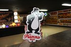 Rare Hamm s Beer Bear Dealer Porcelain Metal Sign Minnesota Land Sky Blue Water