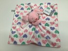 Carters Pink Hearts Bunny Rabbit Plush Baby Girl Security Blanket Toy Lovey Nwt