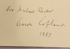 Aaron Copland Signed Psa Dna Autograph Classical Composer Auto Cut 1