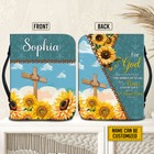 Customized Sunflower Cross Christian Bible Cover For God Power Love Bible Verse