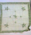 Lot Of 3 Vtg 1969   s Nylon Scarfs Nos Green Red Black 26    Square
