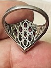 Sterling Silver 925 Natural Rhodonite Garnet Cluster Delicate Gemstone Ring 8 75