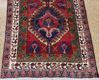 Hand Knotted Sarab Vintage Runner Tribal Wool Red Geometric Oriental Rug 3x11