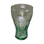 2 Different Vintage Green Coca-cola Libbey Glasses  Small 6 25oz   Large Liter