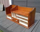 Antique Pine Hanging Desk Cabinet W Painted Interior And Cubby Holes