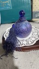 Vintage Cobalt Blue Art Glass Perfume Bottle  Iridescent