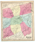 1871  Rayne Township Plat Map Pennsylvania Indiana County Original  15x11 