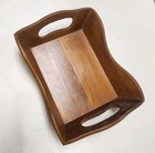 Vintage Teleflora Wood Basket Tray Rustic Country Decor 1982 Taiwan