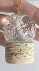 Miniature Arctic Fox Snow Globe Christmas Ornament