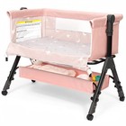 3 In 1 Bedside Sleeper Baby Bassinet  Portable Crib With Storage Basket   Wheels