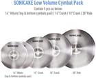 Low Volume Cymbal Pack Quiet Cymbal Set 14  Hi-hat 16  Crash 18  Crash 20  Ride 