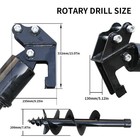 Mini Excavator Attachment Hydraulic 200mm Auger Drill With 25mm Pin Free Ship
