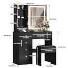 Makeup Vanity Table Set W  Stool Led Light Mirror Elegant Desk Dressing Table