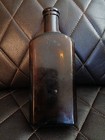 Worlds Hair Restorer Mrs  S  A  Allen s New York Antique Amber Glass Bottle