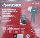 Husky 1 2  Compact Impact Wrench Air Tool - Black  h4435 