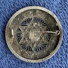 Antique Palestine Hebrew Hadassah Sterling Silver Filigree Brooch Star Of David