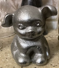Old Vintage carbons ribbons cast Iron Dog Pup Hubley bucki Antique Toy silver 2   
