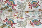 Indian Handmade Cotton Crown Print Kantha Quilt Bedspread Bedding Throw Blanket 