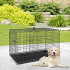 Dog Crate Dog Cage Dog Kennel Metal Wire Double-door Folding Pet Animal Pet Cage