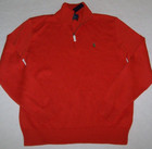 Nwt Polo Ralph Lauren Orange Cotton Half-zip Pullover Sweater Men s L Green Pony