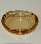 Vintage Amber Glass Round Cigarette Ashtray 4   