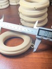 10 Unfinished Wood Ribbed  Curtain Rings 3 1 2    W  Gold Eyelet Window Door