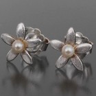 Tous Flower Motif Pearl Earrings And Pendant Set 1e0002