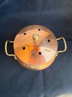 Vintage Copper Potato Baker Pot With Lid Made In Taiwan R o c  Brass Handles