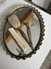 Vintage Women   s Vanity Mirror   Comb  Brush And Handheld Mirror Set
