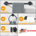 10 Pcs Bathroom Hardware Accessories Set Towel Bar Set Matte Black Towel Ring
