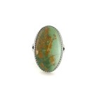 Vintage Native American Signed Oval Sterling Silver Turquoise Gemstone Ring 8 75