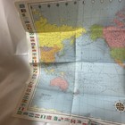 Vtg  World Wall Map Large Size 25  X 37  14 Colors Minor Visible Damage