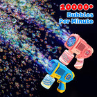 2 Pack Bubble Gun Machine For Kids  Automatic Light Up Bubble Blower With 4 Bott