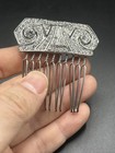 Vintage Hair Comb Bridal Wedding Crystal Rhinestone Hair Accessories Silver Tone