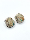 Sterling Silver Royston Boulder Turquoise Earrings Studs Native American Signed