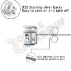 925 Sterling Silver Stud Earrings Men Women 3 4 5 6 7 8 10mm Cz Square