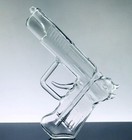 Pistol Design Glass Hookah Bong Bubbler Smoking Water Pipe Portable 8inch